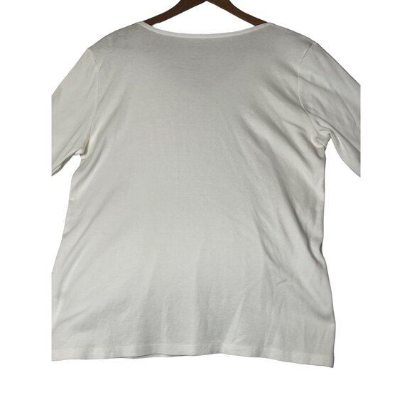 J. Jill Perfect Pima Women's Size L gray Elbow Sleeve V-Neck Top Quality Minima - Picture 6 of 14